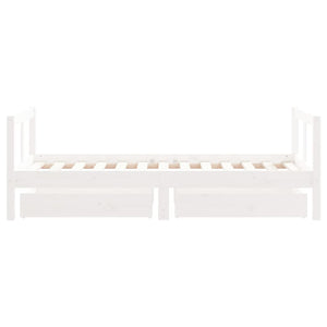 Giroletto Bambini con Cassetti Bianco 80x160 cm Massello Pino 834415