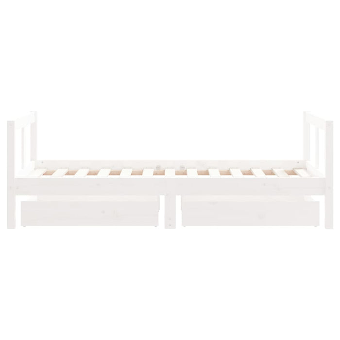 Giroletto Bambini con Cassetti Bianco 80x160 cm Massello Pino 834415