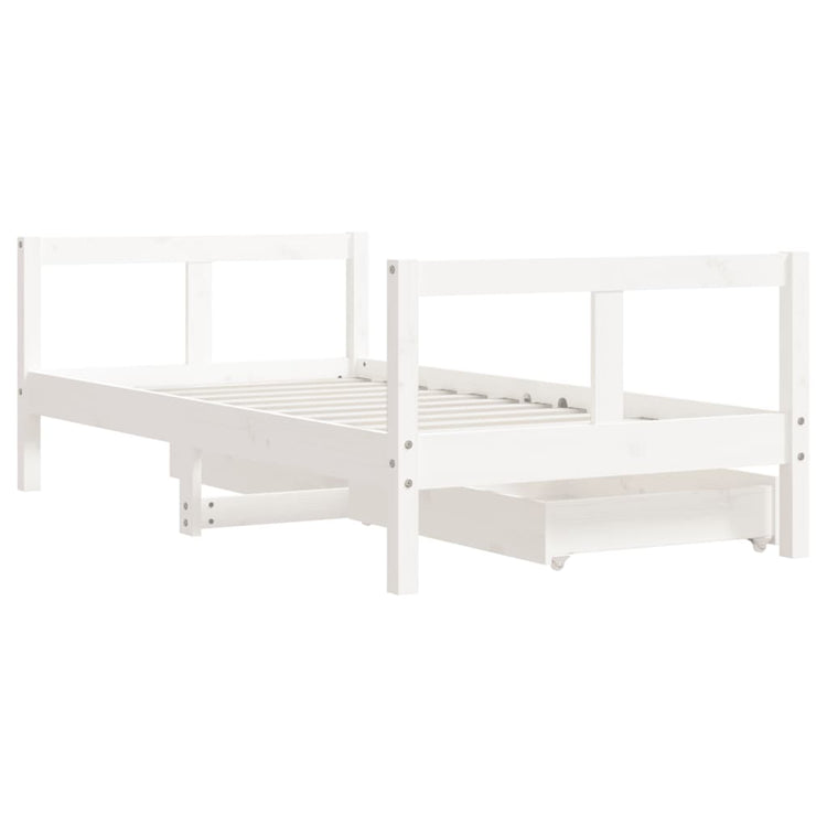 Giroletto Bambini con Cassetti Bianco 80x160 cm Massello Pino 834415