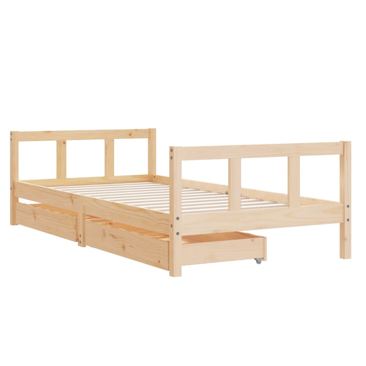 Giroletto per Bambini con Cassetti 90x190cm Legno Massello Pino cod mxl 104256