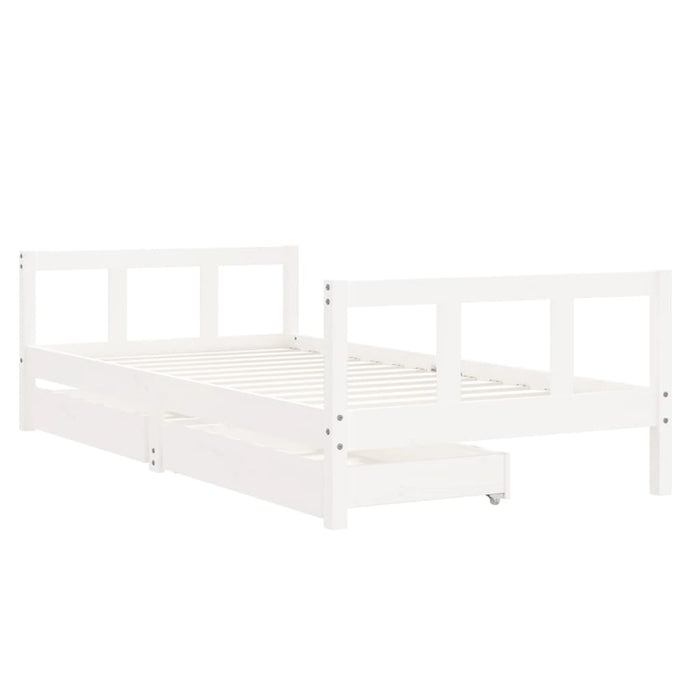 Giroletto Bambini con Cassetti Bianco 90x190 cm Massello Pino 834418