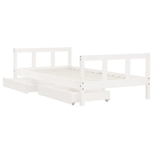 Giroletto Bambini con Cassetti Bianco 90x190 cm Massello Pino 834418