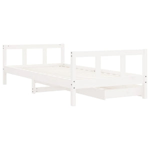 Giroletto Bambini con Cassetti Bianco 90x190 cm Massello Pino 834418