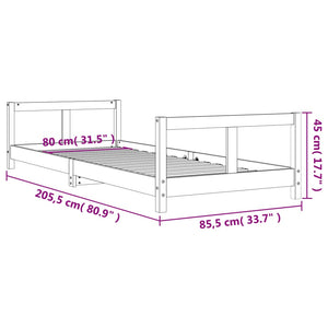 Giroletto per Bambini 80x200 cm in Legno Massello di Pino 834420