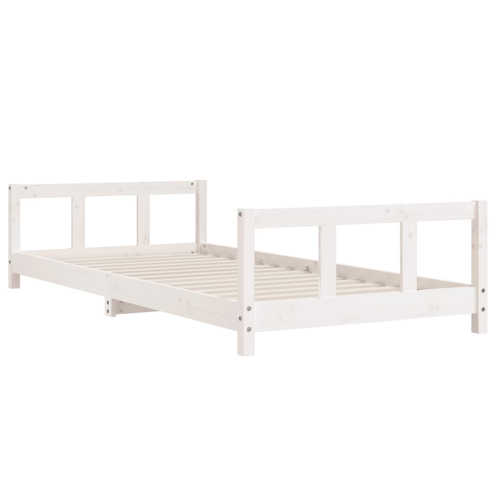 Giroletto per Bambini Bianco 90x200cm in Legno Massello di Pino 834424