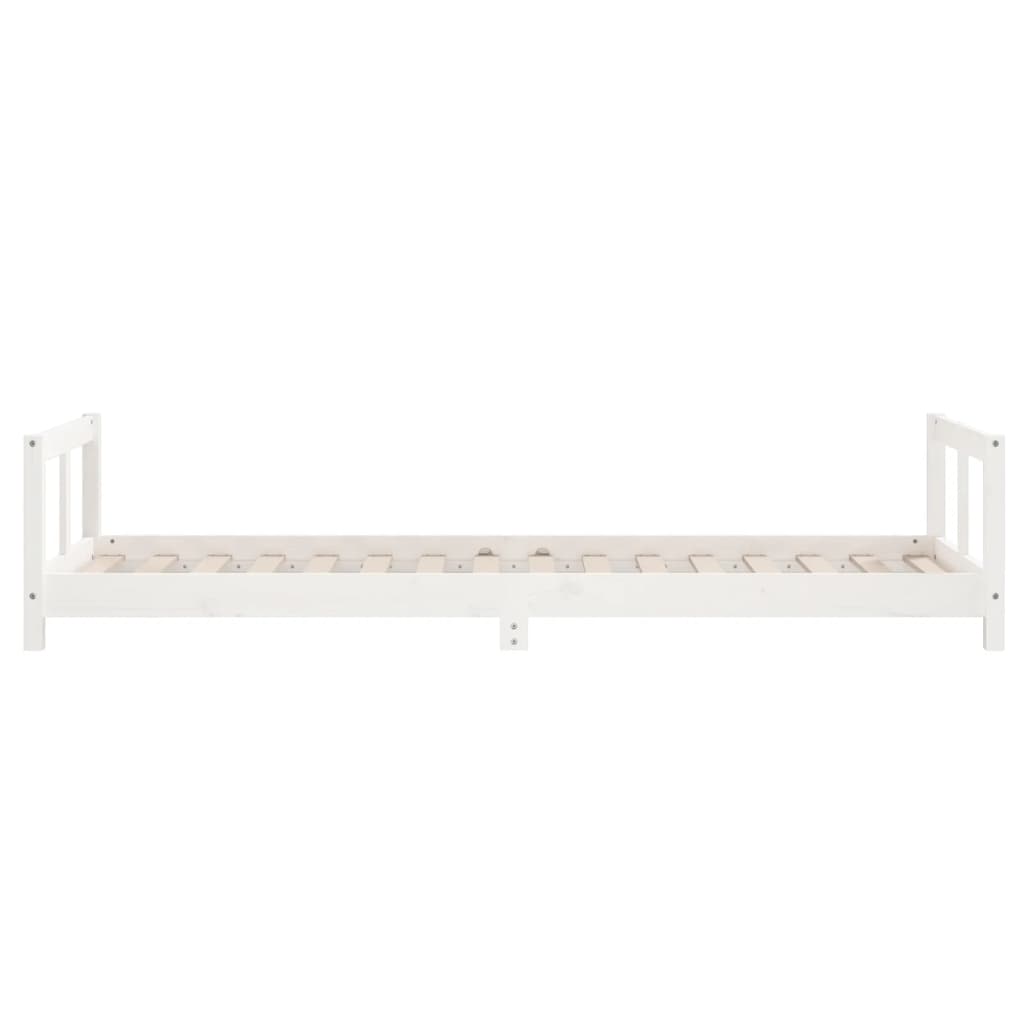 Giroletto per Bambini Bianco 90x200cm in Legno Massello di Pino 834424