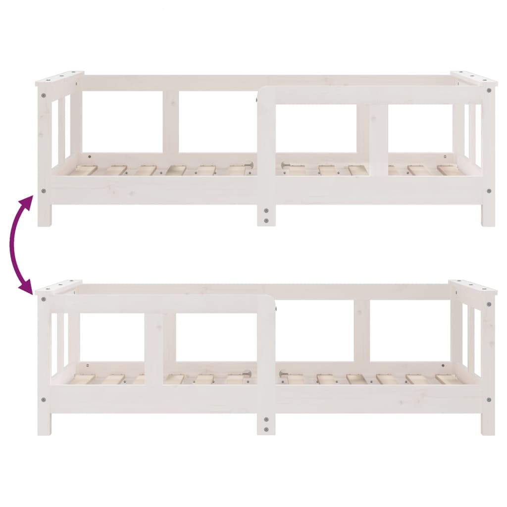 Giroletto per Bambini Bianco 70x140cm in Legno Massello di Pino 834427