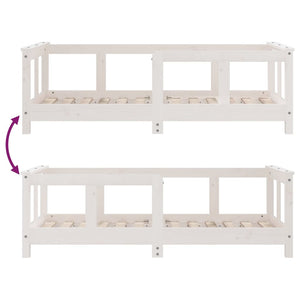 Giroletto per Bambini Bianco 70x140cm in Legno Massello di Pino 834427