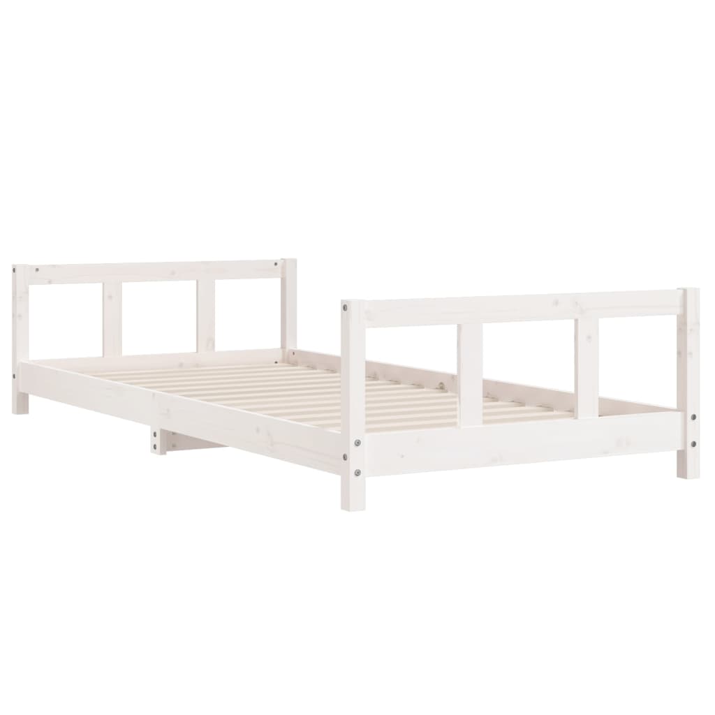 Giroletto per Bambini Bianco 90x190cm in Legno Massello di Pino 834433