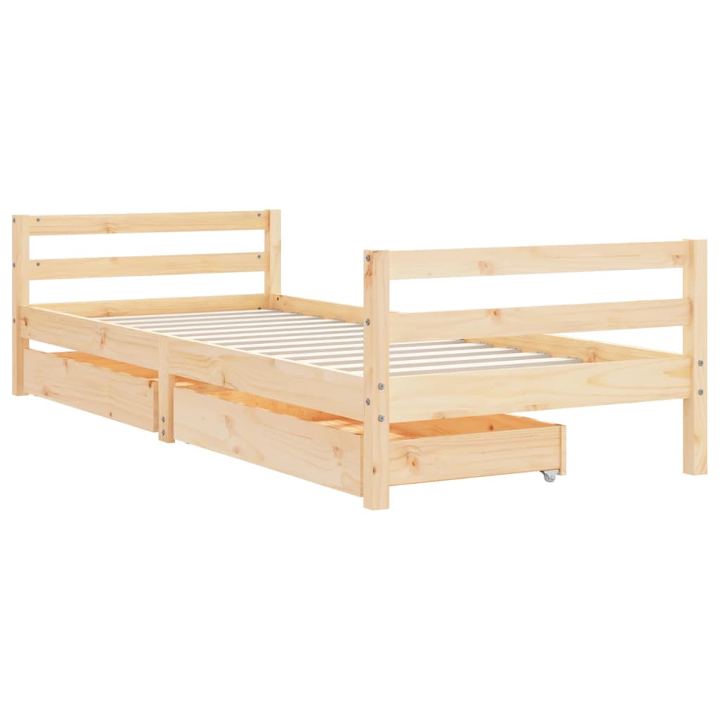 Giroletto Bambini con Cassetti 80x200 cm Legno Massello di Pino 834435