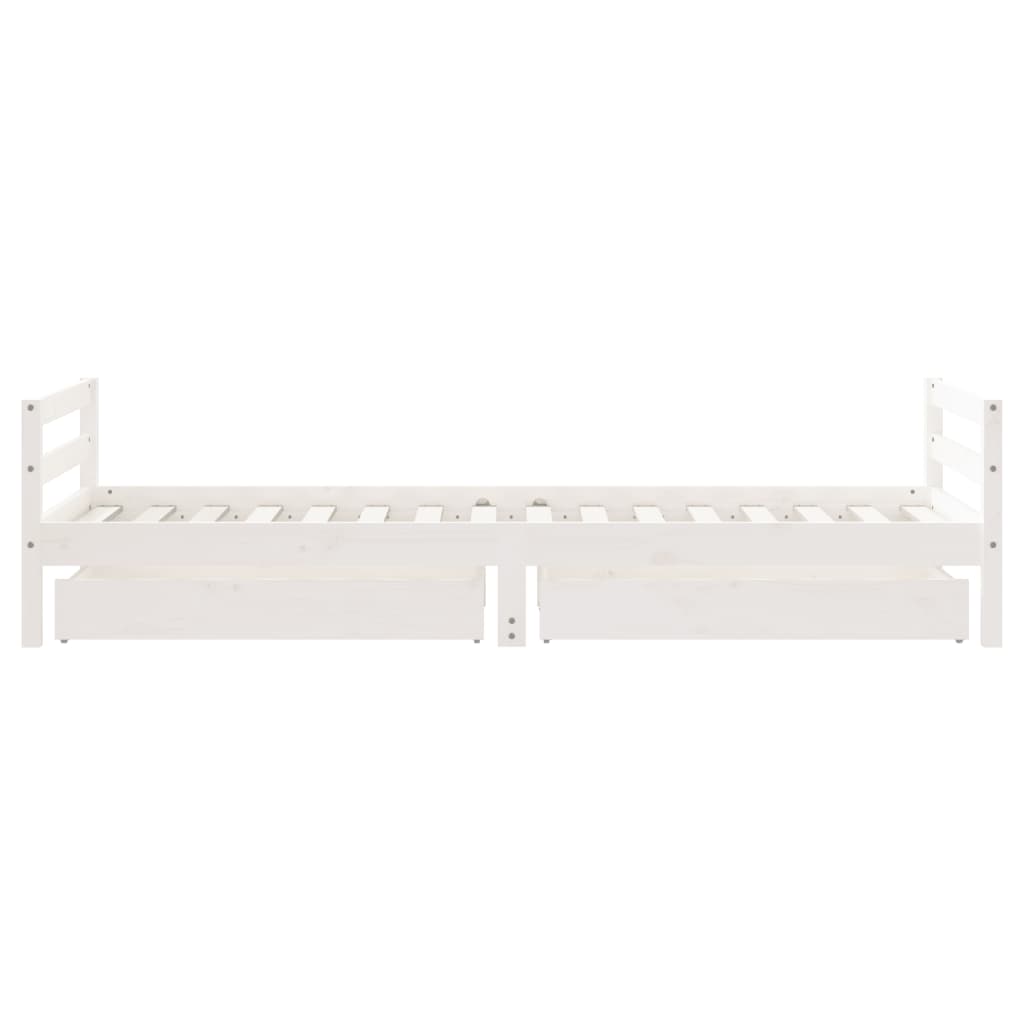 Giroletto Bambini con Cassetti Bianco 80x200cm Massello di Pino 834436