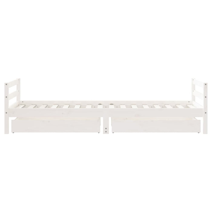 Giroletto Bambini con Cassetti Bianco 80x200cm Massello di Pino 834436