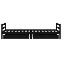 Giroletto Bambini con Cassetti Nero 80x200cm Massello di Pino 834437