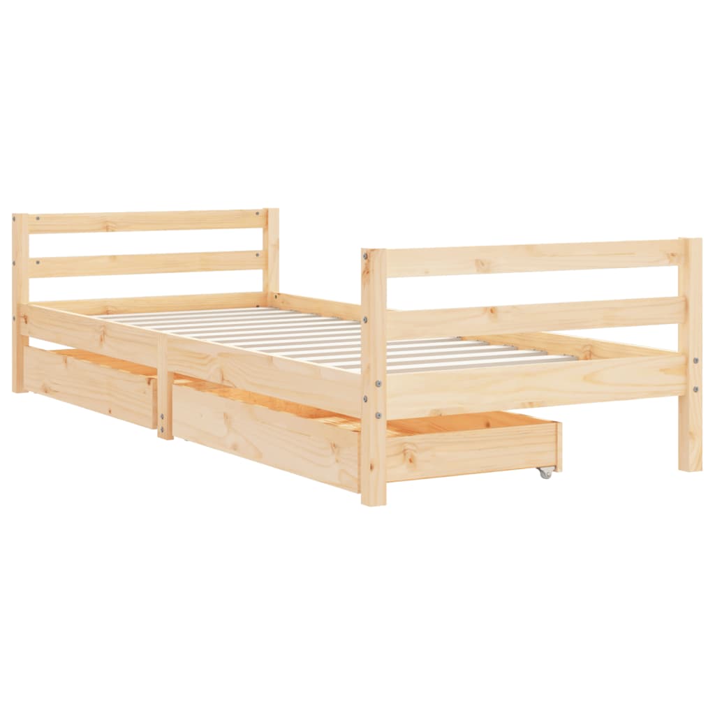 Giroletto Bambini con Cassetti 90x200 cm Legno Massello di Pino 834438