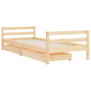 Giroletto Bambini con Cassetti 90x200 cm Legno Massello di Pinocod mxl 127142