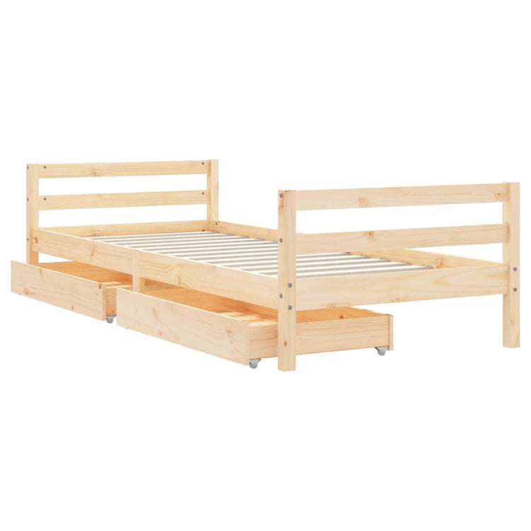 Giroletto Bambini con Cassetti 90x200 cm Legno Massello di Pino 834438