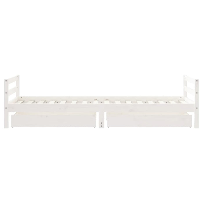 Giroletto Bambini con Cassetti Bianco 90x200cm Massello di Pino 834439