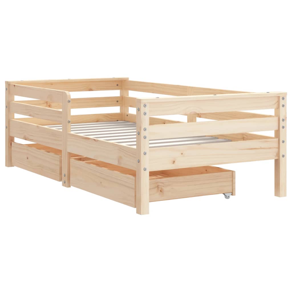 Giroletto Bambini con Cassetti 70x140 cm Legno Massello di Pino 834441