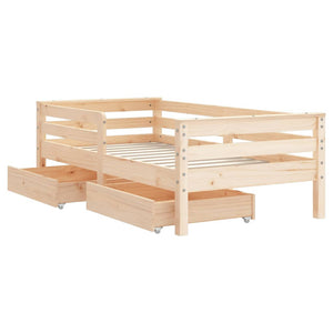 Giroletto Bambini con Cassetti 70x140 cm Legno Massello di Pino 834441