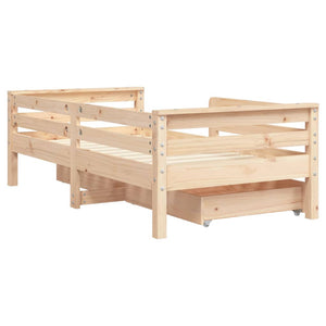 Giroletto Bambini con Cassetti 70x140 cm Legno Massello di Pino 834441