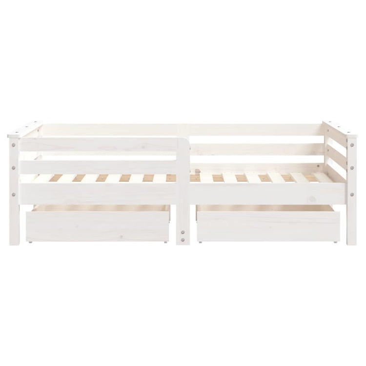 Giroletto Bambini con Cassetti Bianco 70x140cm Massello di Pino 834442