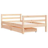 Giroletto per Bambini con Cassetti 80x160cm Legno Massello Pino 834444