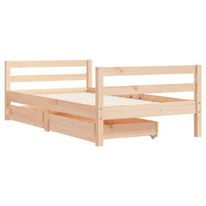 Giroletto per Bambini con Cassetti 80x160cm Legno Massello Pino 834444