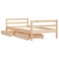 Giroletto per Bambini con Cassetti 80x160cm Legno Massello Pino 834444