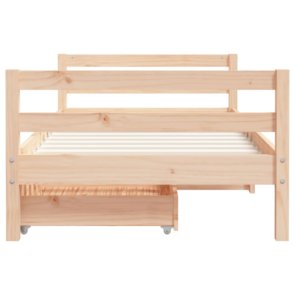 Giroletto per Bambini con Cassetti 80x160cm Legno Massello Pino 834444