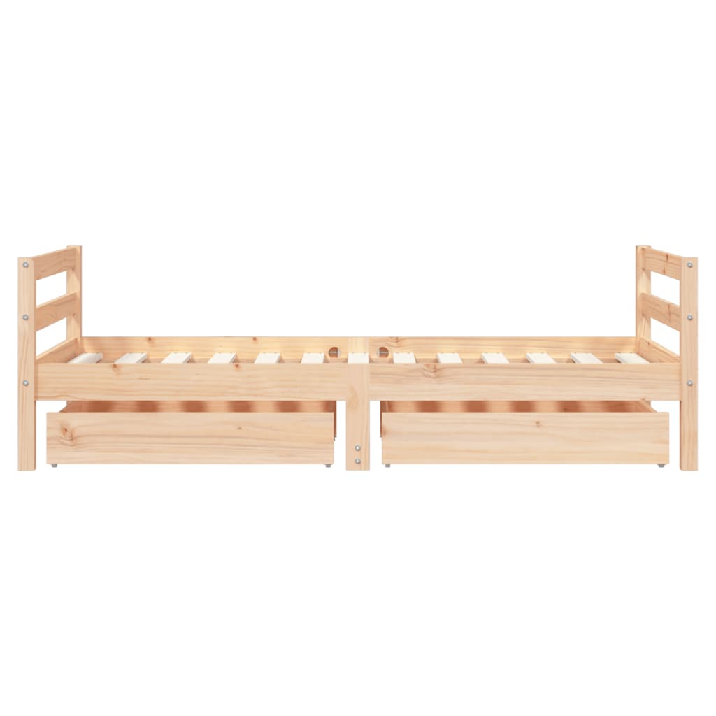 Giroletto per Bambini con Cassetti 80x160cm Legno Massello Pino 834444