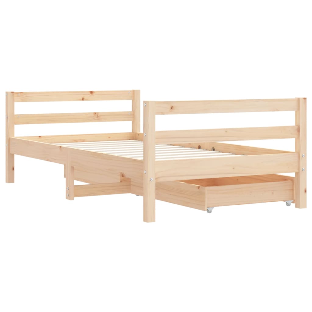 Giroletto per Bambini con Cassetti 80x160cm Legno Massello Pino 834444