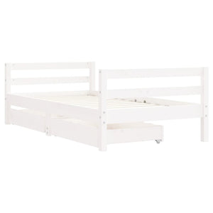 Giroletto Bambini con Cassetti Bianco 80x160 cm Massello Pino 834445