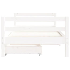 Giroletto Bambini con Cassetti Bianco 80x160 cm Massello Pino 834445