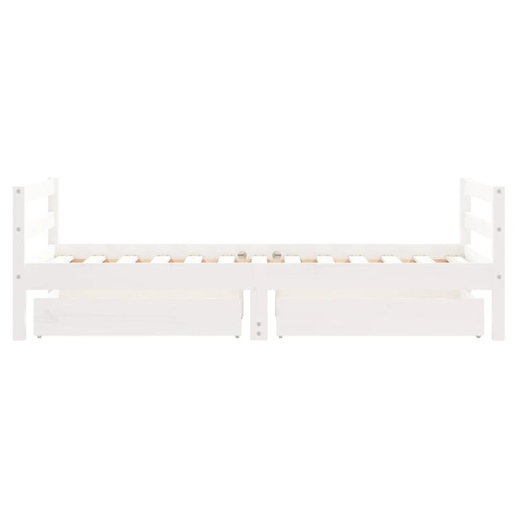 Giroletto Bambini con Cassetti Bianco 80x160 cm Massello Pino 834445