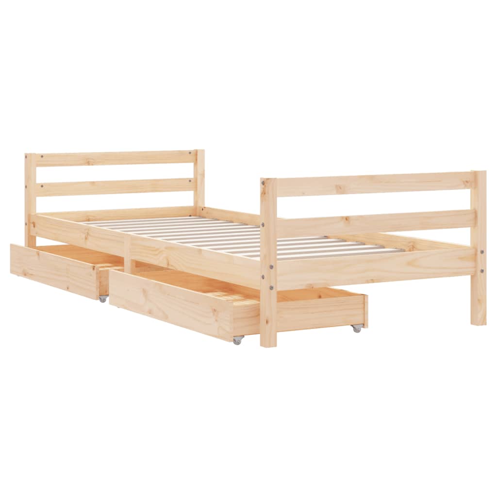 Giroletto per Bambini con Cassetti 90x190cm Legno Massello Pino 834447