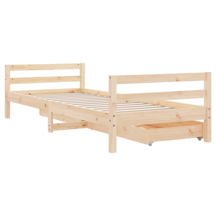 Giroletto per Bambini con Cassetti 90x190cm Legno Massello Pino 834447