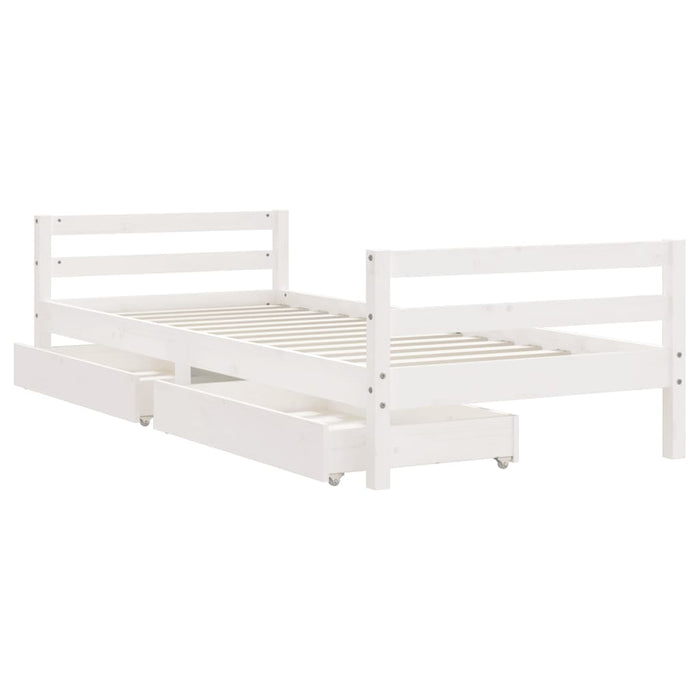 Giroletto Bambini con Cassetti Bianco 90x190 cm Massello Pino 834448