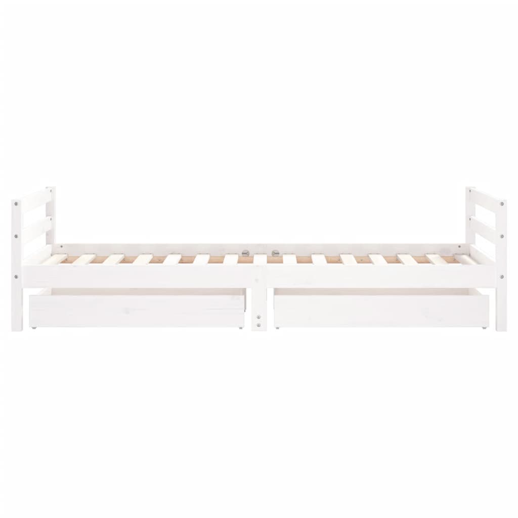 Giroletto Bambini con Cassetti Bianco 90x190 cm Massello Pino 834448