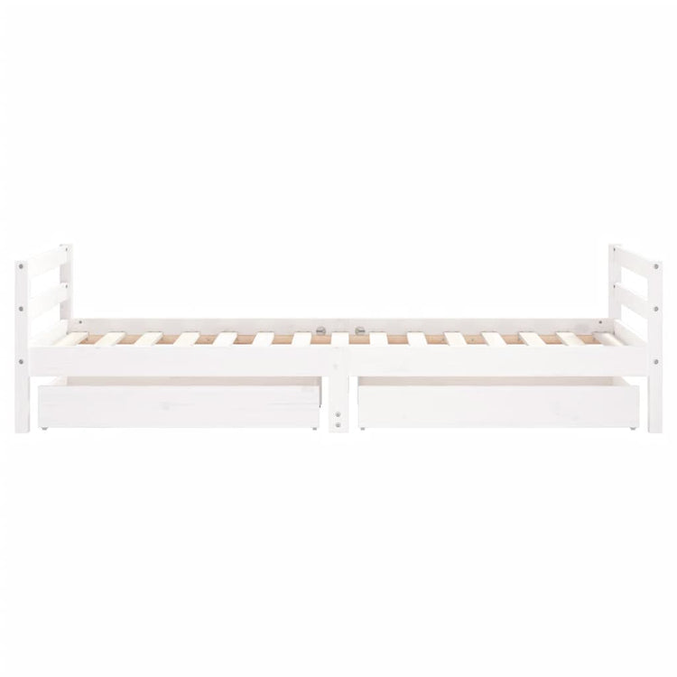 Giroletto Bambini con Cassetti Bianco 90x190 cm Massello Pino 834448