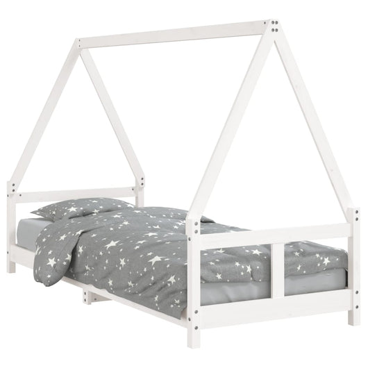 Giroletto per Bambini Bianco 80x200cm in Legno Massello di Pino 834451