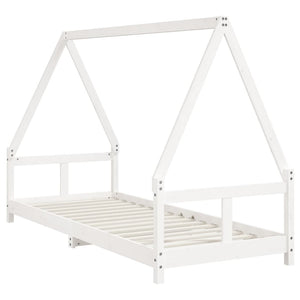 Giroletto per Bambini Bianco 80x200cm in Legno Massello di Pino 834451