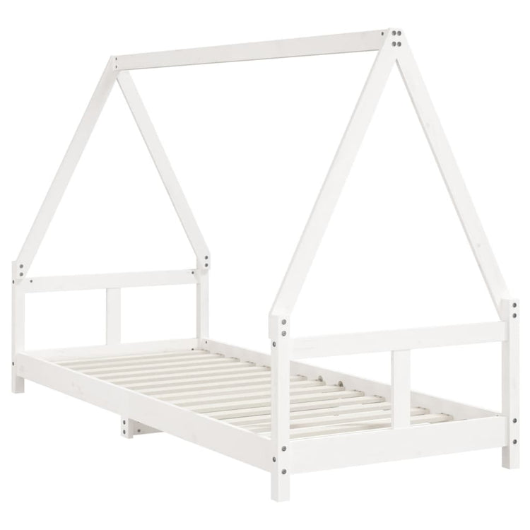 Giroletto per Bambini Bianco 80x200cm in Legno Massello di Pino 834451