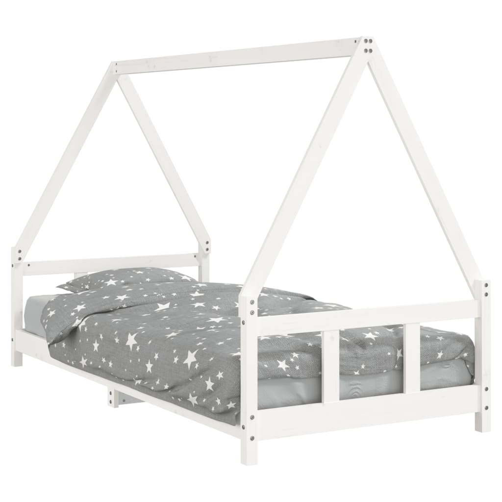 Giroletto per Bambini Bianco 90x200cm in Legno Massello di Pinocod mxl 79336