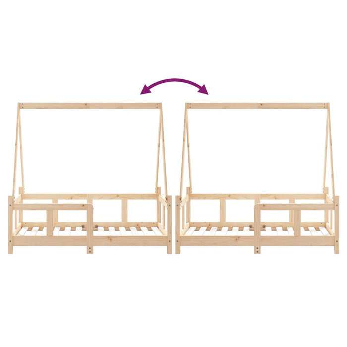 Giroletto per Bambini 70x140 cm in Legno Massello di Pino 834456