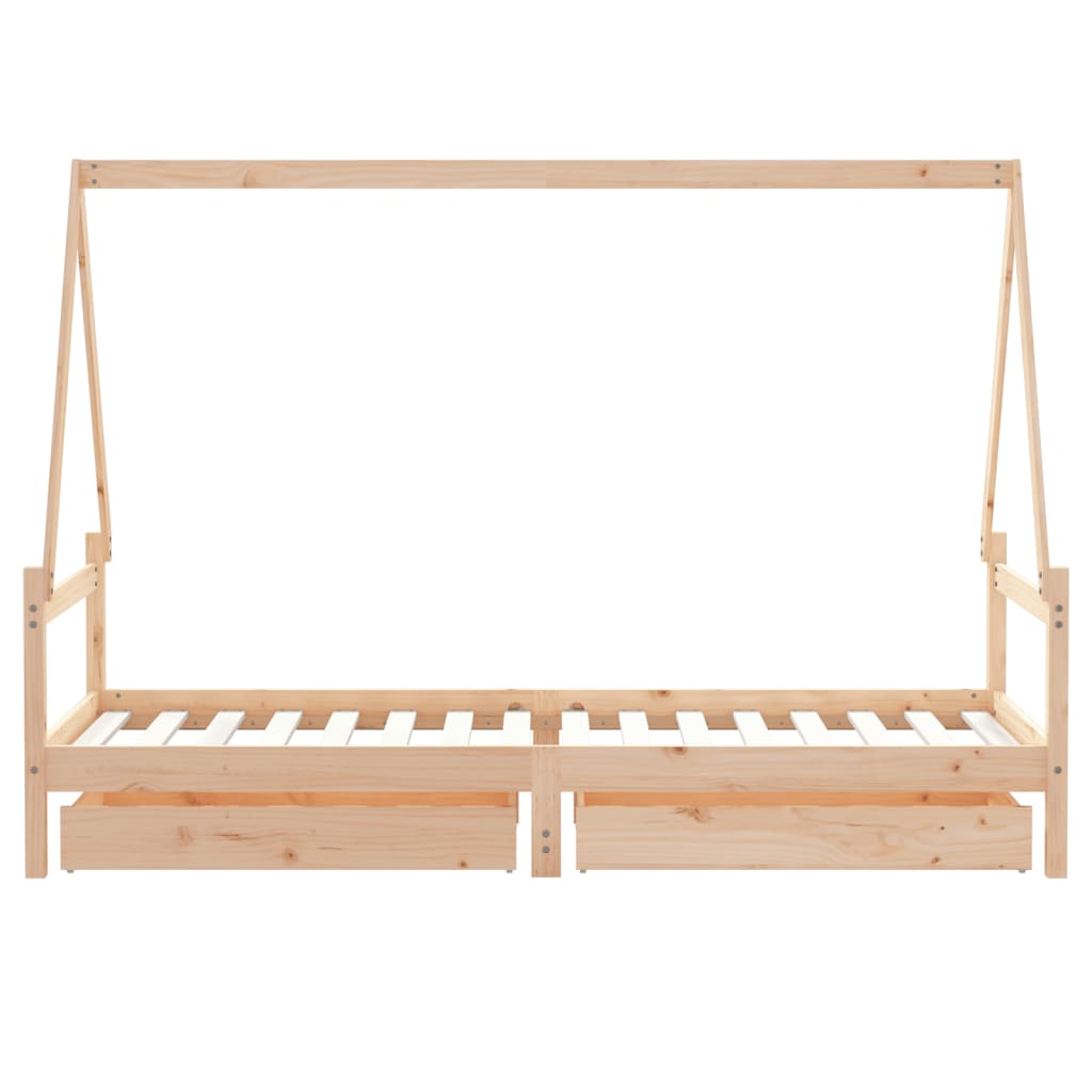 Giroletto Bambini con Cassetti 80x200 cm Legno Massello di Pino 834465