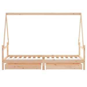 Giroletto Bambini con Cassetti 80x200 cm Legno Massello di Pino 834465