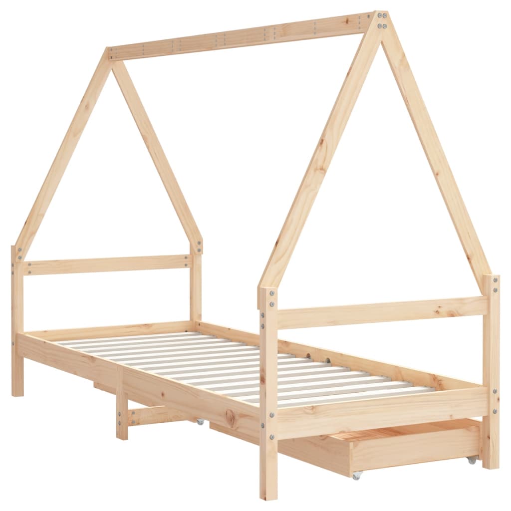 Giroletto Bambini con Cassetti 80x200 cm Legno Massello di Pino 834465