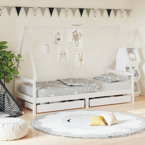 Giroletto Bambini con Cassetti Bianco 90x200cm Massello di Pinocod mxl 97329