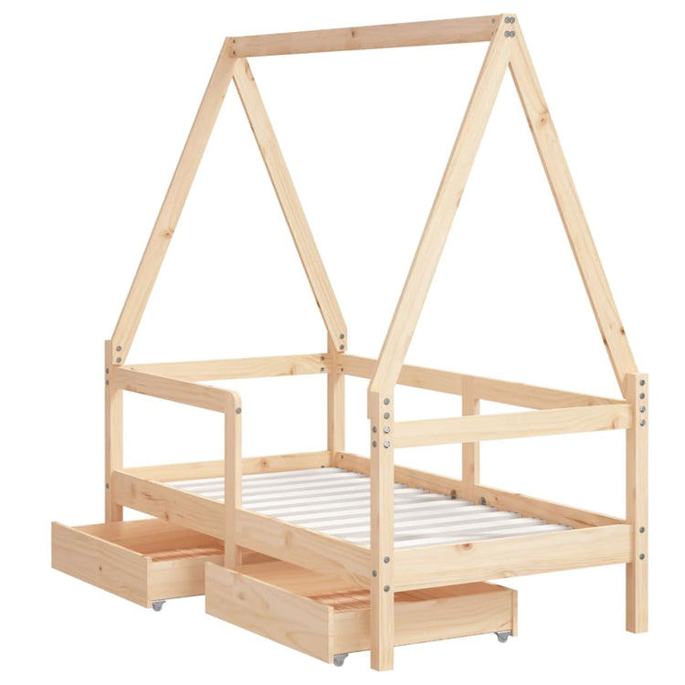 Giroletto Bambini con Cassetti 70x140 cm Legno Massello di Pino 834471