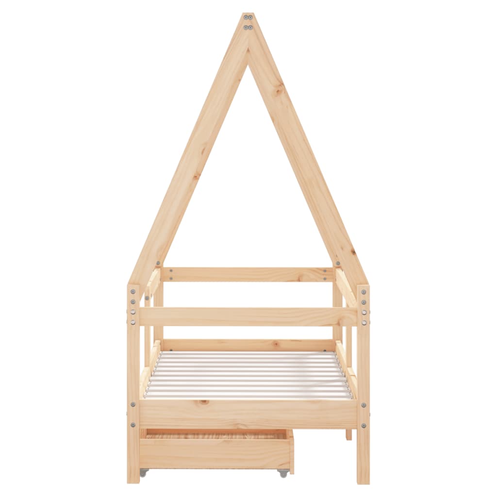 Giroletto Bambini con Cassetti 70x140 cm Legno Massello di Pino 834471